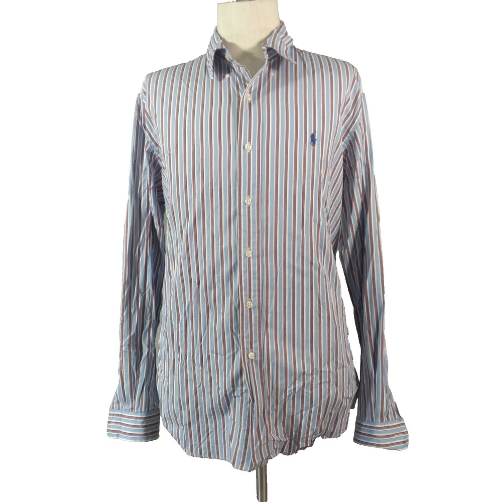 Polo Ralph Lauren Oxford dress shirt Men's XL extra large blue striped